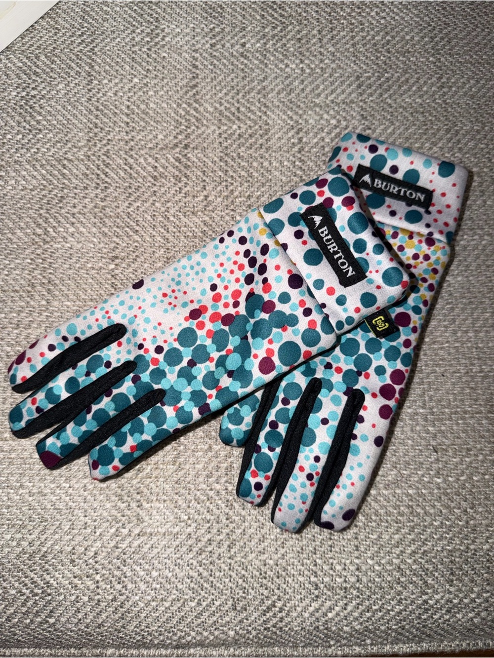 Burton youth Large Teal Multi-Color Dot Gloves